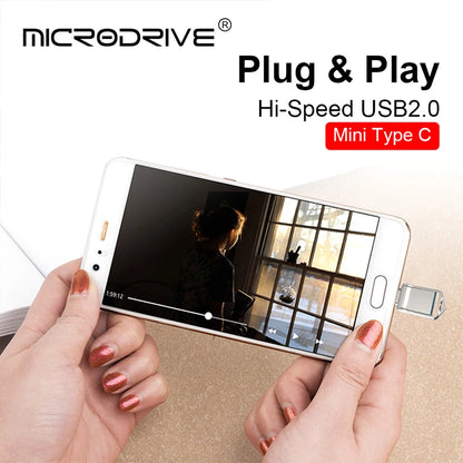 USB Flash Drive 16gb 32GB OTG Metal USB 2.0 Pen Drive Key 64GB Type C High Speed pendrive Mini Flash Drive Memory Stick