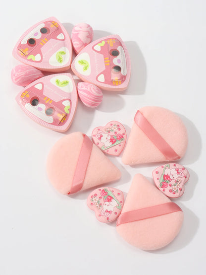 Rice Ball Cat 12-Piece Set, Expands When Exposed to Water, Dual-Use for Wet and Dry, Makeup Sponge Suitable for All Skin Types
