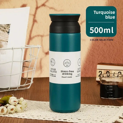 Portable Japanese Style 304 Stainless Steel Insulated Coffee Cup Spray Painted Element Cup Student Gift Car Use Thermos Mug