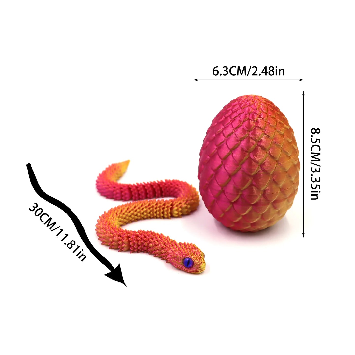 Hot 3D Printing Snake Eggs Home Decoration Creative Pressure-reducing Snake Molds Home Decor Items Moving Rotating Anime Figures