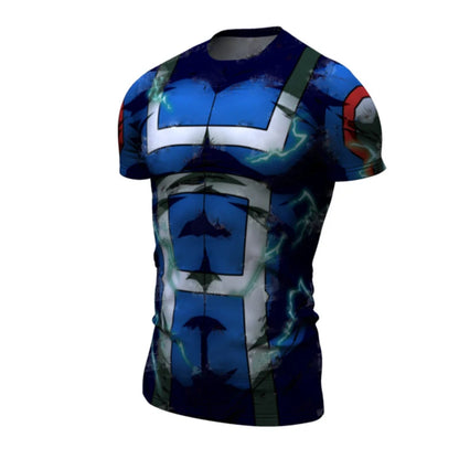 New Cosplay Printed Clothing Fitness Running T shirt Men O-Neck Cartoon Bodybuilding Sport Shirts Tops Gym Men T shirt