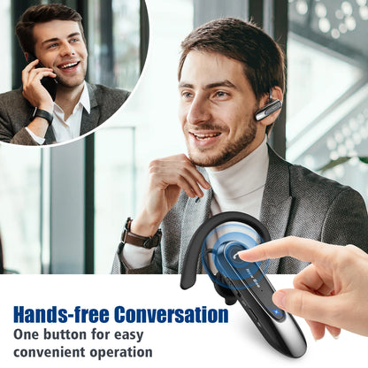 New Bee B45 Bluetooth 5.0 Headset Wireless Earphone Headphones with Dual Mic Earbuds Earpiece CVC8.0 Noise Reduction for Driving