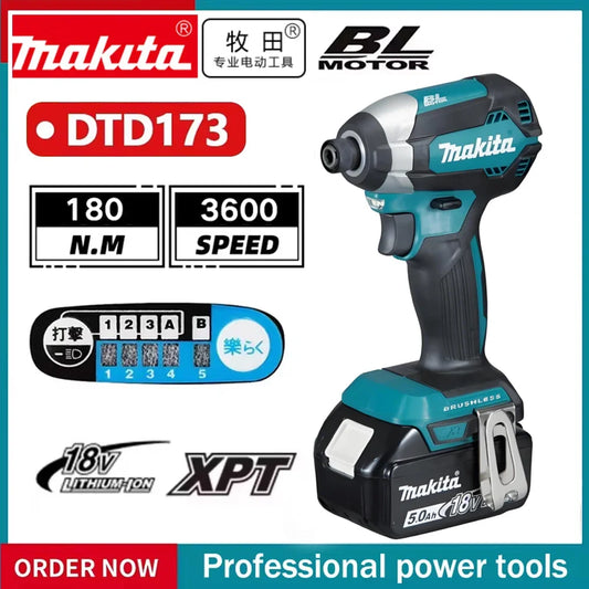 2025 Makita DTD173 niebieska 18V bezszczotkowa zakrętarka udarowa Li-ion Elektronarzędzie Narzędzie wielofunkcyjne, Wiertło, Elektronarzędzie