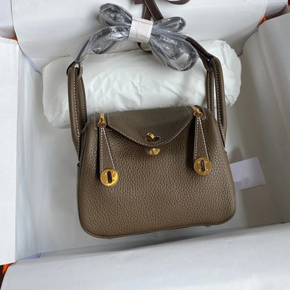 Women's Handbag 2025 New Style Top Layer Cowhide Leather Lundy Mini Doctor Bag Genuine Leather Handbag Single Shoulder Crossb...