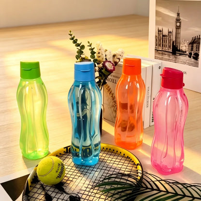 Plastic Water Bottle Large Capacity Leak Proof Outdoor Sports Water Cup Clear with Handle Strap Flip Top Drink Bottle