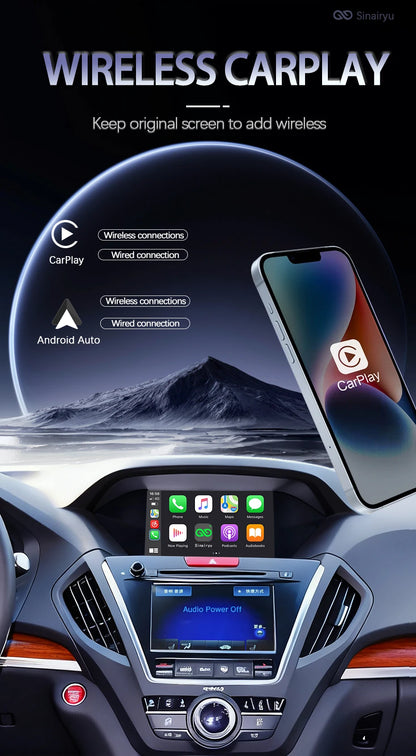 Car Ai Box Wireless Apple Carplay Android Auto For Acura YD3 MDX RDX TLX ILX RLX Honda Odyssey Original Screen Support Mirroring