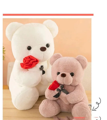 2026  Valentine's Day Roses Cute Teddy Bear Animal Plush Toys For Girls Teddy Bear Dolls Wedding Party Decors
