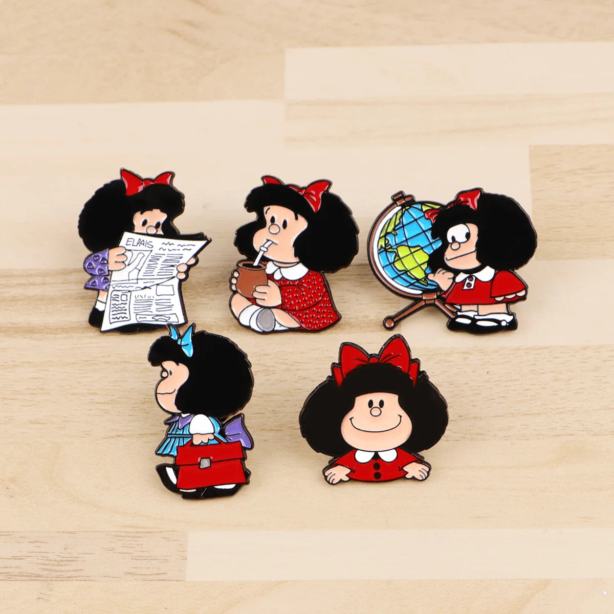5pcs Cute Girl Enamel Pin Set Cartoon Badges on Backpack Women's Brooches Hat Lapel Pins Cosplay Accessories Toys Gifts
