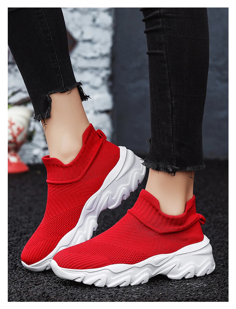 Men'S And Women'S Sneakers Mesh Breathable Lightweight High-Top Running Tennis Shoes Comfortable Outdoor Pair Naked Boots