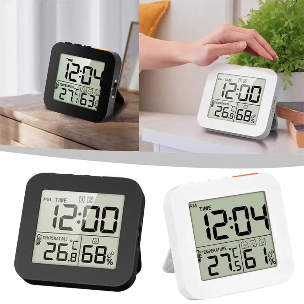 LCD Digital Alarm Clock Waterproof Bathroom Shower Timer For Cooking Shower Timer Temperature Humidity Display Hanger