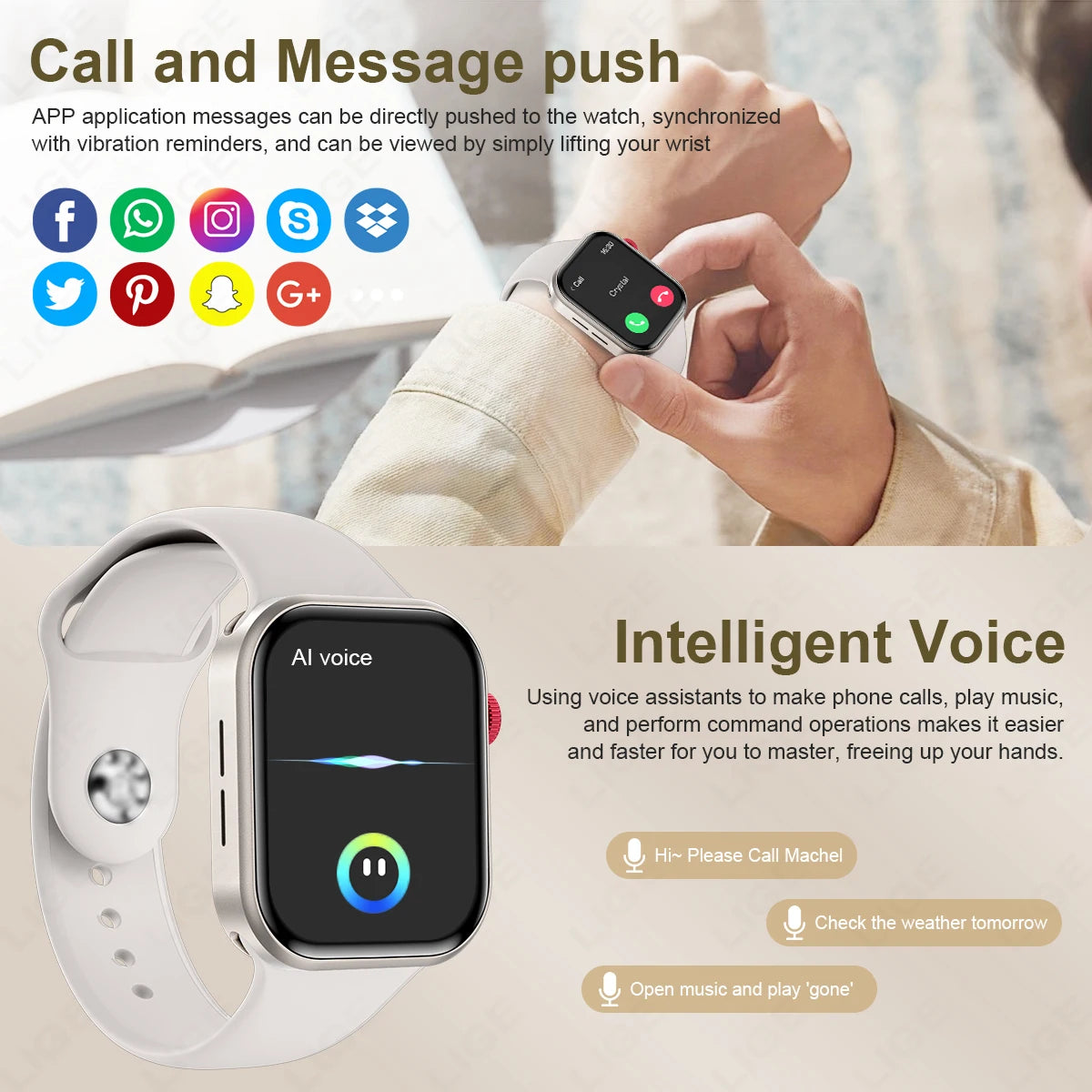 LIGE New 2.01-inch Smart Watch Men Women Heart Rate Health Monitor HD Bluetooth Call Waterproof Sport Smartwatch for Android iOS