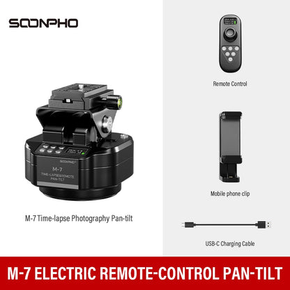 Soonpho M7 Photography Electric Gimbal Remote Control 360° Pan Tilt Head Motorised Gimbal  Auto Face Tracking Tripod