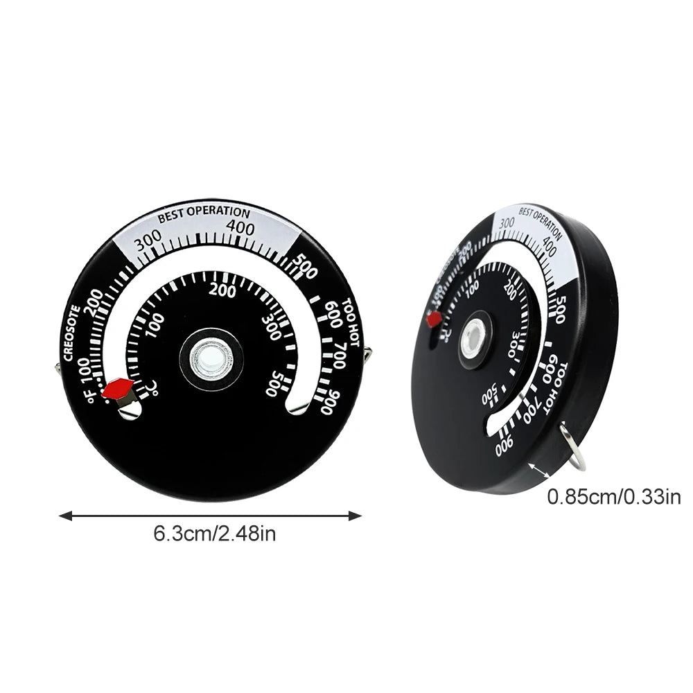 0~500 ℃ Magnetic Thermometer Wood Stove Chimney Flue Pipe Temperature Meter for Avoiding Overheat Temperature Test Detactor