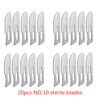 20-100pcs Sterile Carbon Steel Surgical Blades Scalpel Knife for DIY Cutting Phone Repair Carving Animal Grooming Maintenance