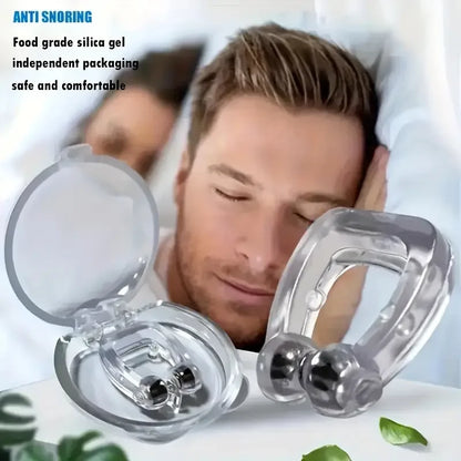 Magnetic Anti Snoring Nose Clip Silicone Snore Stopper Sleep Aid Apnea Corrector Guard with Case for Men Women Vent Blocker Clip