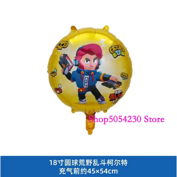 Brawl Stars Happy Birthday Party Supplies Set Cartoon Game Theme Tableware, Paper Plates & Backdrop Decorations for Celebrations