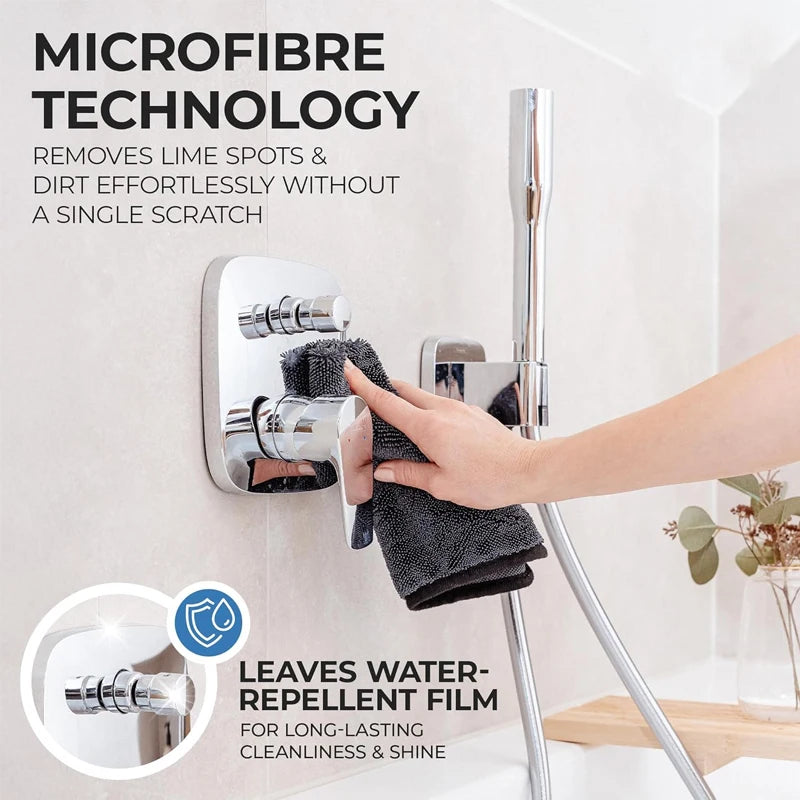 2pc Absorbent Microfiber Cleaning Cloth - Soft, Durable & Quick-Dry Towel for Cars, Home, and Bathroom Use