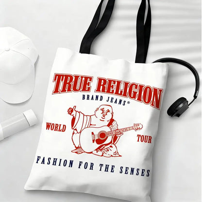 True Religion Storage Bags Lightweight Eco Friendly Fashionable Multi Purpose Large Capacity Canvas Shoulder Tote