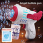 Fully Automatic Bubble Gun Rocket Bubbles Machine Automatic Blower with Bubble Liquid Toy for Kids Beach Outdoor Bubble Gifts