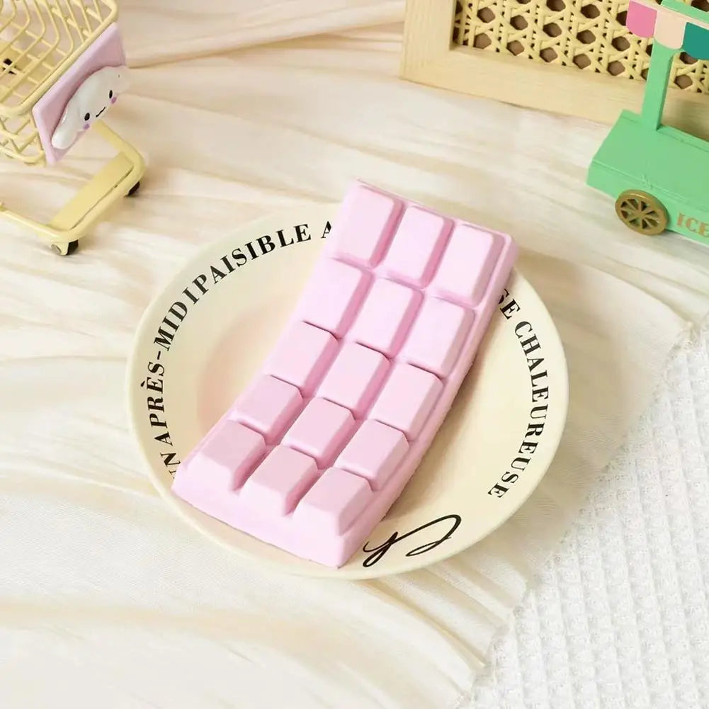 PU Soft Simulated Chocolate Squeeze Toy - Slow Rebound Stress Reliever for Office, Hand Relaxation, Desk Decor Gift