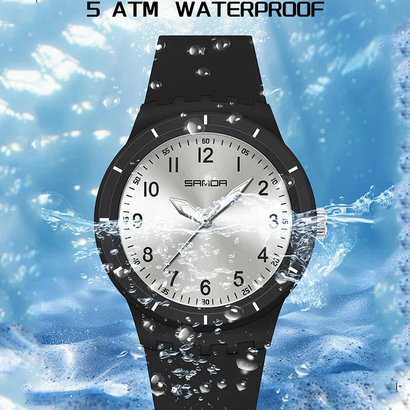 SANDA New Fashion Man Sports Watches Unisex Quartz Watch Simple Waterproof 50M Night Light Men Woman Student Gift Silicone Watch