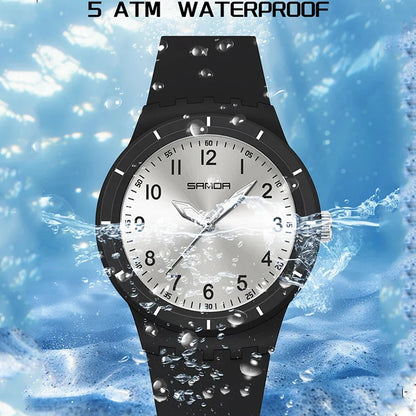 SANDA New Fashion Man Sports Watches Unisex Quartz Watch Simple Waterproof 50M Night Light Men Woman Student Gift Silicone Watch