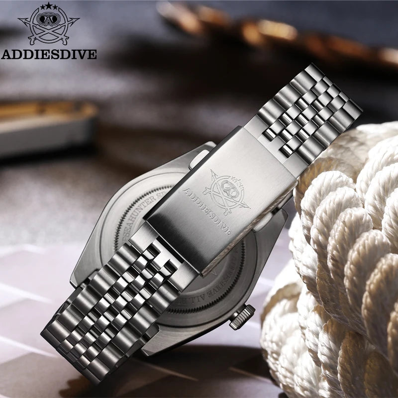 ADDIESDIVE Hot Sale GMT Movement Quartz Watch Stainless Steel Super Luminous 200M Diver Watches For Men AD2044 Relogio Masculino