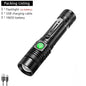 Aluminum Alloy Portable Torch Powerful LED Flashlight USB ReChargeable Outdoor Tactical Zoom Camping Waterproof Flash Light