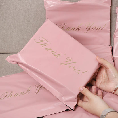 30/50Pcs Thank You Pink Shipping Bags Waterproof Plastic Express Mailing Bags Gifts Packing for Clothing Small Business