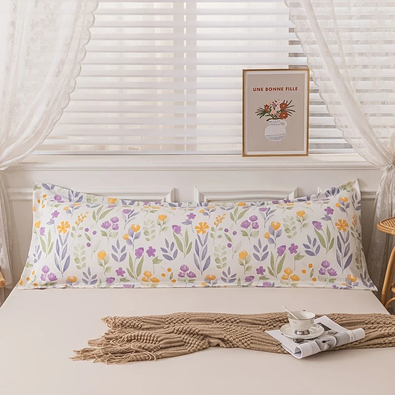 1pc 100% Polyester And Hemp Double Long Pillowcases,  Pillowcase Lover Sleeping Bedding