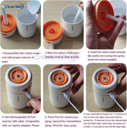 Mini Air Humidifier USB Electric Aroma Essential Oil Diffuser Purifier Aromatherapy Mist Maker Color Lights For Car Home Bedroom