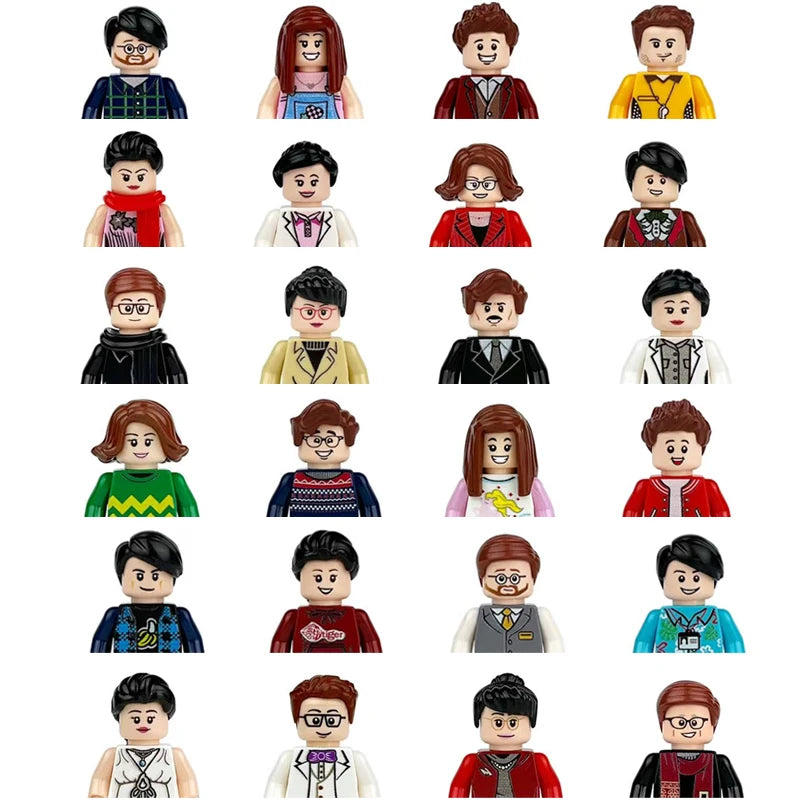 City character building block figure set, little block people, block accessories, engineer, doctor, firefighter, kids' toy