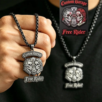 Custom Logo Pendant Neckalce Engraved Picture Nameplate Necklace Personalized Personal Hip Hop Classic Motorcycle Club Jewelry