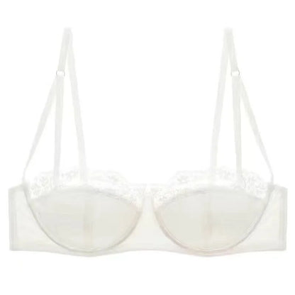 Sexy French Half Cup Invisible Bra Set Soft Underwire Minimizer Push Up Lingerie Set S-XL Comfort Breathable Anti Sag Stylish