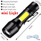 Super Bright LED Flashlight Type-C Rechargeable Led Torch Long Range Tactical Lamp Outdoor Waterproof Camping Fishing Lantern