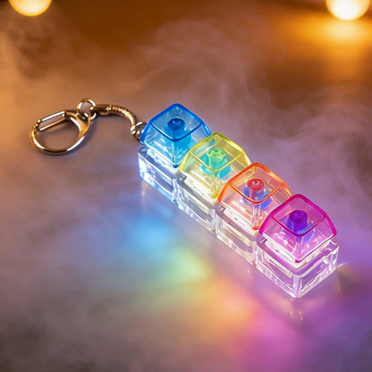 Original Multi-Style LED Light-Up Keycap Keychain Clicker Fidget Toy Stress Relief Portable Desk Accessory for Kids Adults