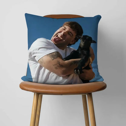 1pc Quevedo Spanish Rapper Throw Pillow Cover, 2D Double-Sided Print Soft Polyester Cushion Case for Home Sofa Bedroom Car Decor