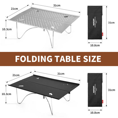 MAPLEAF Camping Mini Table Ultralight High Load 15kg Easy Clean Fishing Table Outdoor Portable Folding Hiking Desk Picnic Table