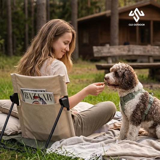 Upgraded Outdoor Folding Beach Chair with Adjustable Backrest Cushioned Aluminum Alloy for Camping Lunch Break Recliner