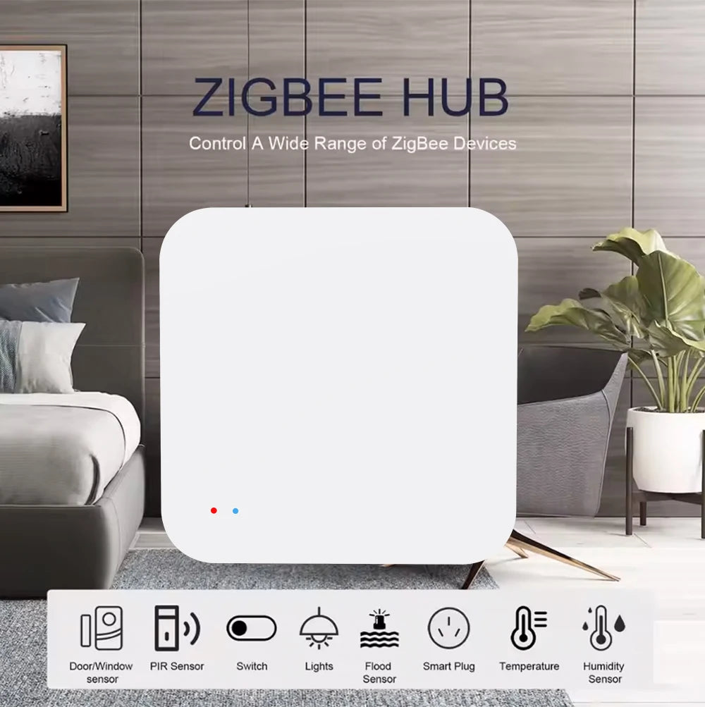 Tuya ZigBee 3.0 Smart Hub, Wireless/Wired Gateway Bridge for App Voice Remote Control, Works with Alexa Google Home Assistant