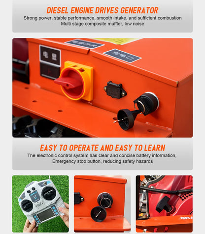 Customized diesel lawn mower that can climb slopes GPS all terrain tracked lawn mowing robot