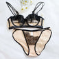 BANERDANNI Light Luxury Sexy French Backless Bra Set - Sheer Mesh Minimizer Bralette Ultra-Thin Lace Lingerie Limited Stock Sale