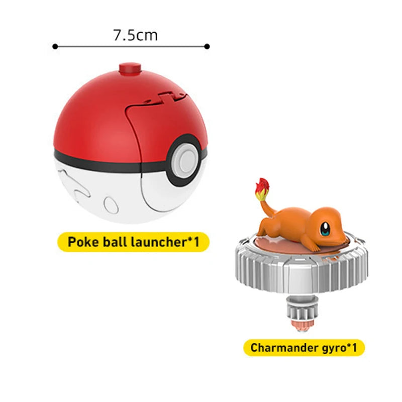 Pokemon Figure Battle Spinning Top Pikachu Pokeball Charmander Squirtle 5 Styles Pvp Interactive Game Children's Birthday Gifts