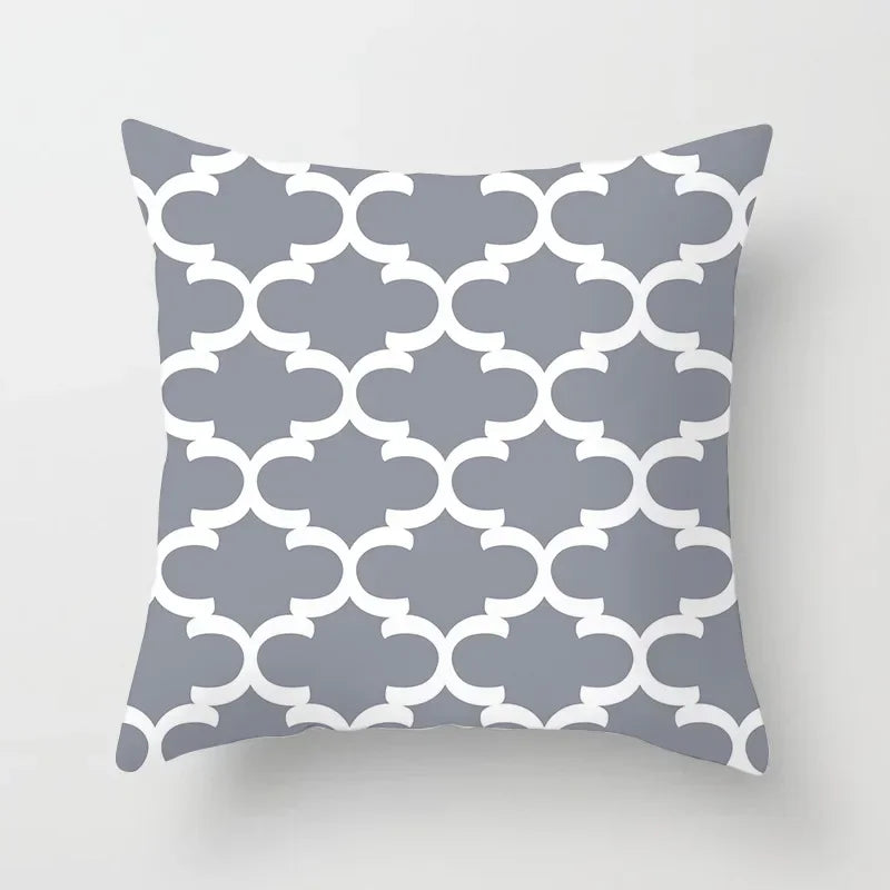 European Gray Pillowcase Geometric Pillow Cover Sofa Cushion Cover Garden Throw Pillows Hotel Outdoor Cushions car Chair 45X45cm