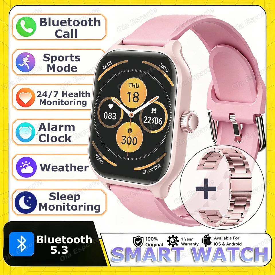 2026 New Men's Smart Watch Women's Gift Heart Rate Blood Oxygen Sports Fitness Watch Electronics Bluetooth Call Smartwatch HW12