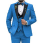 3 Pieces Men's Wedding Suits Formal Groom Tuxedo Slim Fit Business Blazer Double Breasted Vest Pants Set for Party