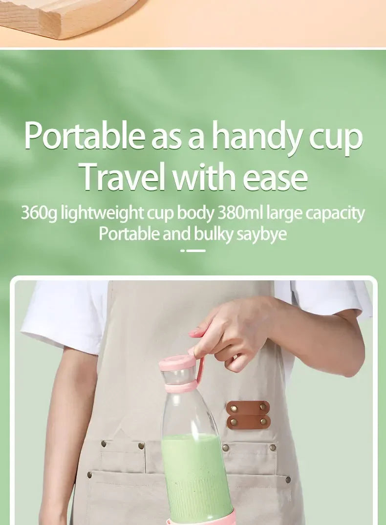 Portable Electric Juicer Cup with 6 Blades USB Mini Milkshake Blender Fresh Fruit Milk Mixing Tool for On-the-Go