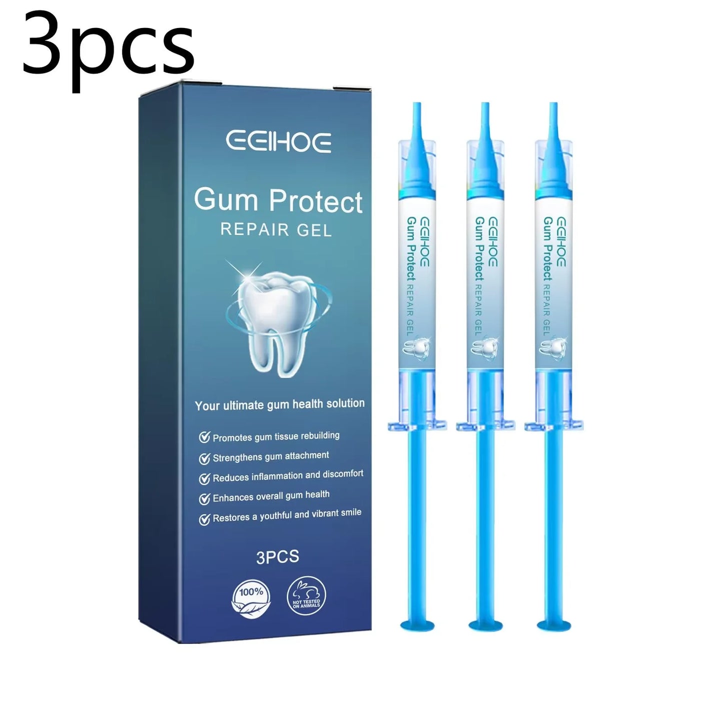3-Pack Dental Repair Gel Relieves Inflamed Gums and Deep Clean Tooth Dirt Care Reduces Bad Breath Gums Fresh Breath Care Gel