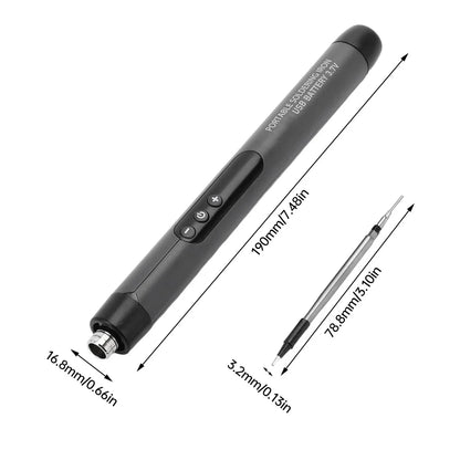 Wireless USB Soldering Iron Kit Replaceable C200S Tip 5-Gear 260-420℃ Auto Sleep Mode 1000mAh Type-C Rechargeable Welding Tool