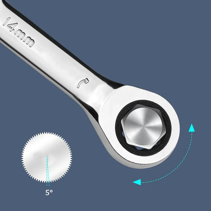 Short Handle Ratchet Spanner 6/7/8/9/10/11/12/13/14/15/16/17/18/19mm Fix Head Ratcheting Wrench Professional Spanner Hand Tools